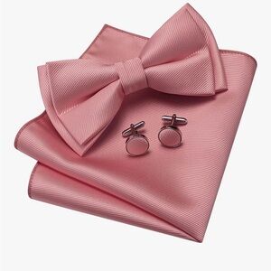 Elegant Pink Bow Tie Set